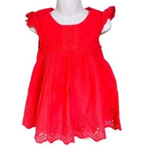 Koala Kids Coral Floral Embroidered Ruffle Cap Sleeve Blouse Girls Size 5T